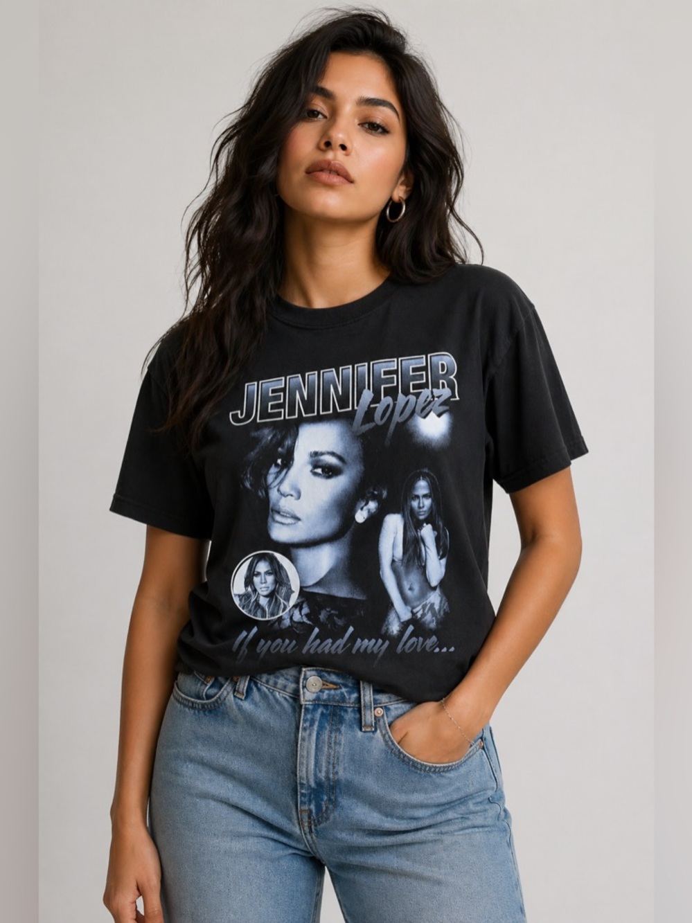 Jennifer Lopez/Jlo If You Had My Love Black/White Graphic T-shirt/Tee | NEW!!🖤